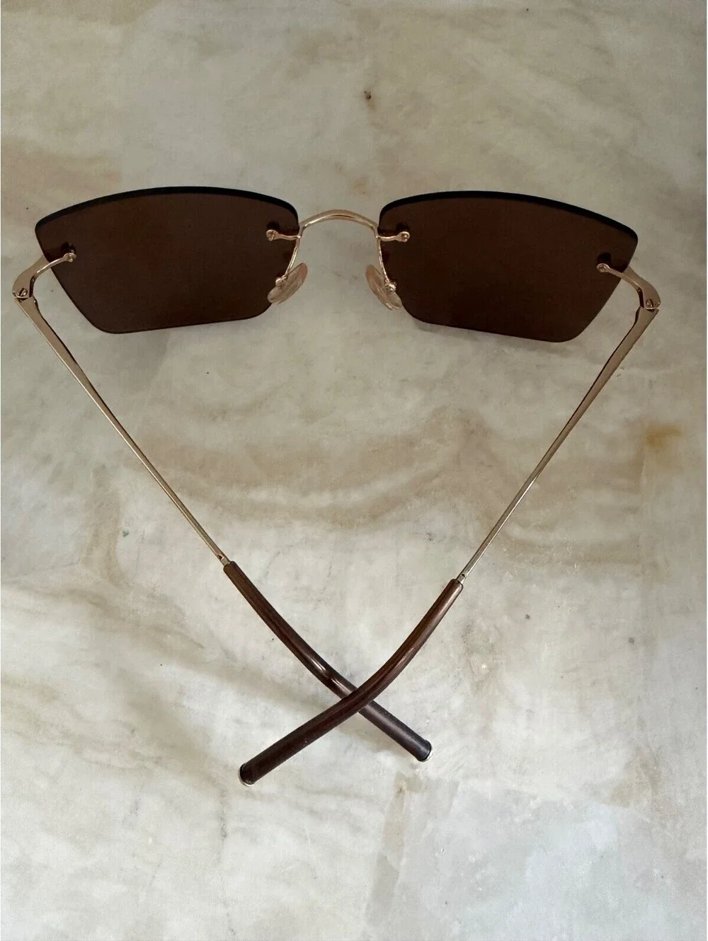 Max Mara Made in Italy Rimless Sunglasses MM 186/S 00004 with Original Case